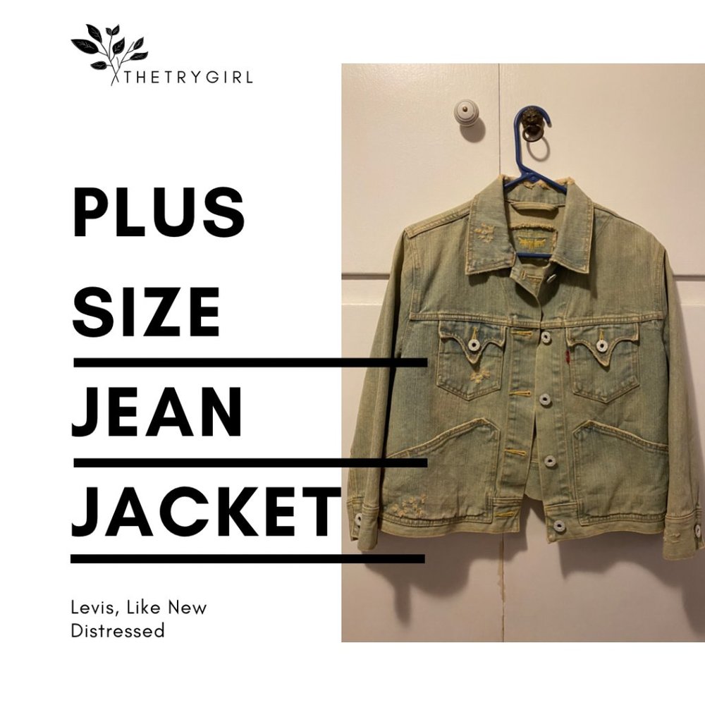 Levi's Light Wash Distressed Denim Crop Jacket - Picture 1 of 8